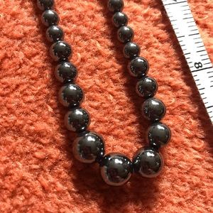 Gorgeous graduated size Hematite necklace